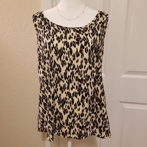 Leopard Print Women's Sleeveless Blouse